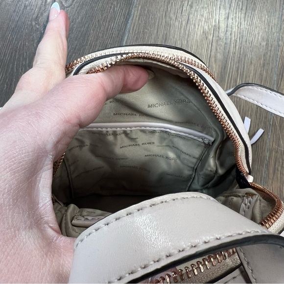 MICHAEL KORS Rhea Mini Leather Backpack Studded Soft Pink/Rose Gold - Picture 8 of 9